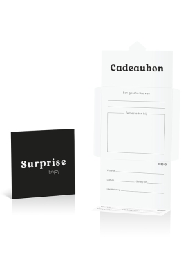 Kadobon + Cadeau Envelop Viva Surprise Black 12x12x1.5cm 10stuks