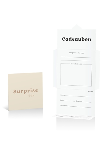Kadobon + Cadeau Envelop Viva Surprise Cream 12x12x1.5cm 10stuks