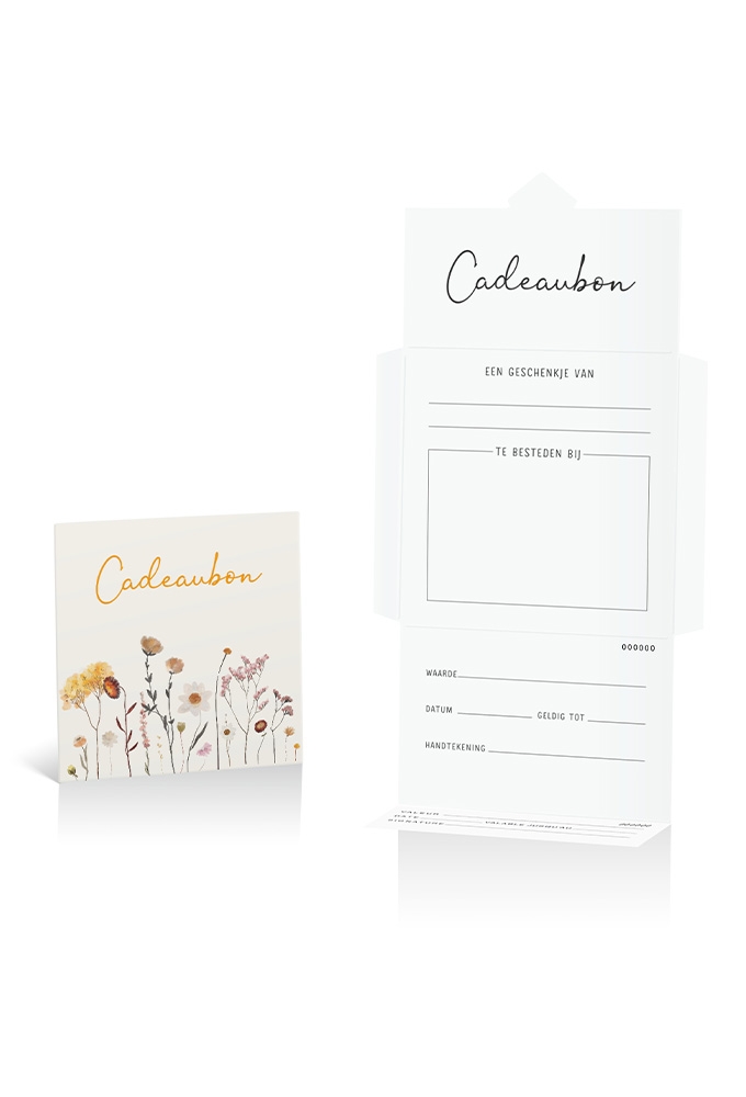 Kadobon + Cadeau Envelop Viva Wild Flowers 12x12x1.5cm 10stuks