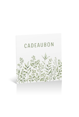 Kadobon + Cadeau Envelop Viva Botanical Green 12x12x1.5cm 10stuks