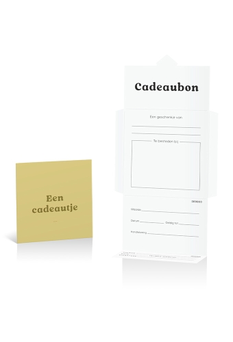 Kadobon + Cadeau Envelop Viva Cadeautje Gold 12x12x1.5cm 10stuks
