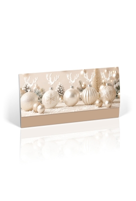 Cadeaubon + Cadeau Envelop Nuance Christmas Champagne 21.5x10.5cm 10 stuks