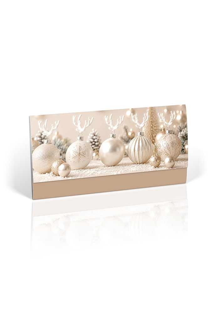 Cadeaubon + Cadeau Envelop Nuance Christmas Champagne 21.5x10.5cm 10 stuks