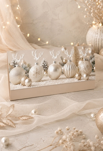 Cadeaubon + Cadeau Envelop Nuance Christmas Champagne 21.5x10.5cm 10 stuks