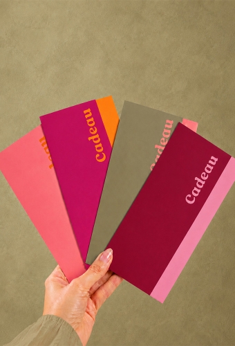 Cadeaubon + Cadeau Envelop Nuance Olive Pink 21.5x10.5cm 10 stuks