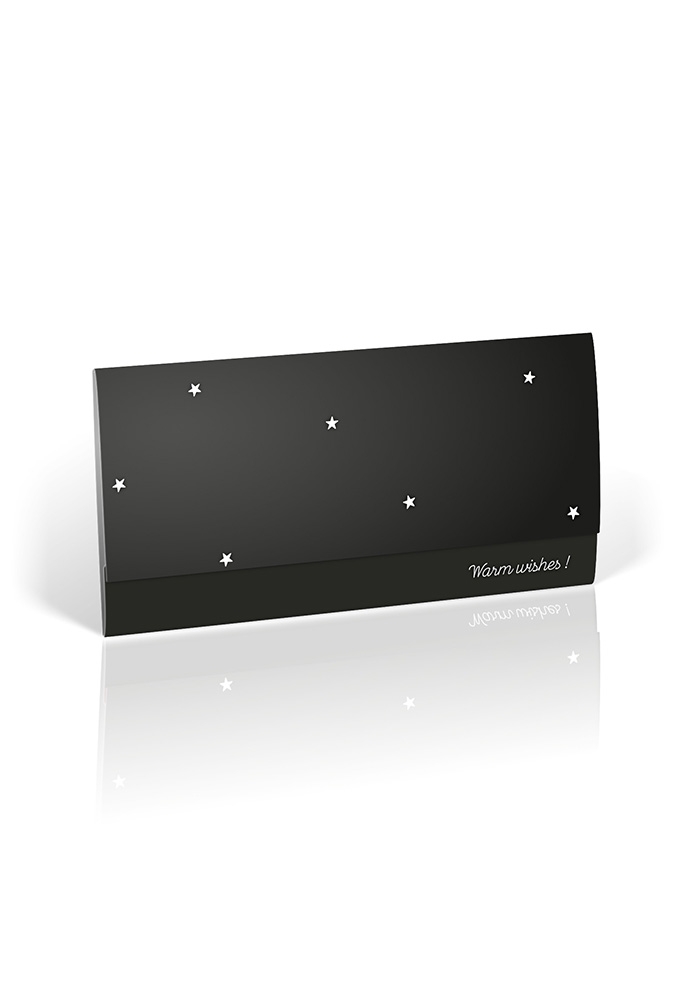 Cadeaubon + Cadeau Envelop Nuance Stars Black 21.5x10.5cm 10 stuks