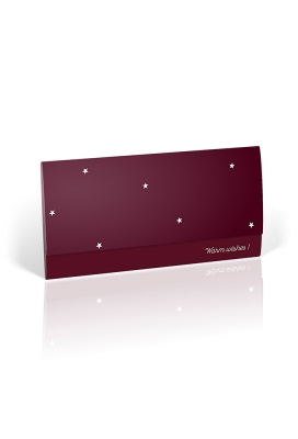 Cadeaubon + Cadeau Envelop Nuance Stars Bordeaux 21.5x10.5cm 10 stuks