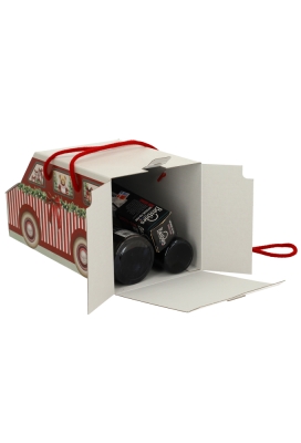 Geschenkdoos Kerst Auto Christmas Red & Green Christmas Garland & Koord 37x20x20.5cm 30stuks