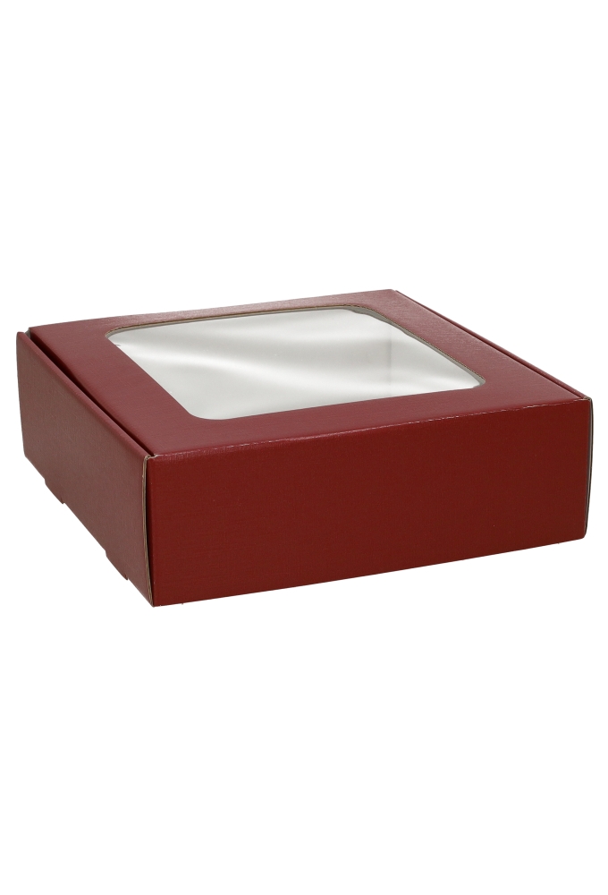 Geschenkdoos Vista Venster Bordeaux 25x25x8cm 100stuks