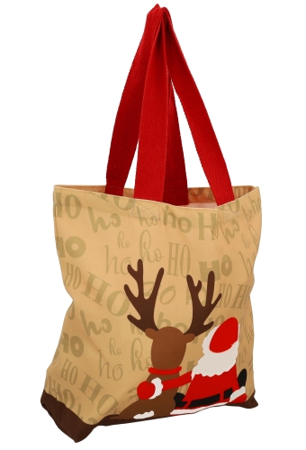 Luxe Kersttas Kerstman en Ree 43x12x35cm 10stuks