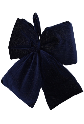 Strik Vellino Glitter Velvet Blauw Met 2 lussen 29x36cm 1 stuks