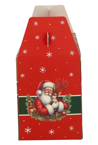 Geschenkdoos met Handgreep Kerstman & Ree 33.5x20.5x15cm 12stuks