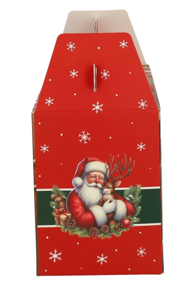 Geschenkdoos met Handgreep Kerstman & Ree 33.5x20.5x15cm 12stuks