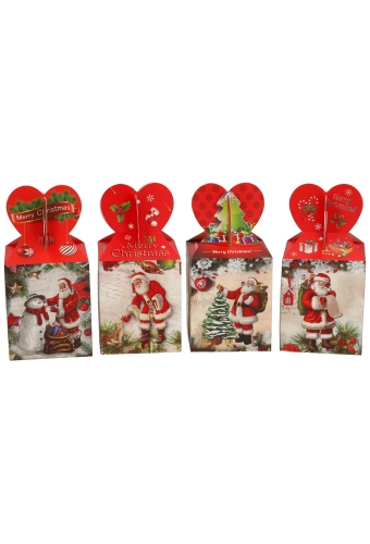 Geschenkdoosje Kerstmis Venster Kerstman 3D 10x10x12.5cm 12stuks