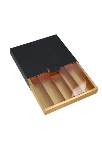 Bonbondoosje Porto Zwart & Bonbondoos Goud Mat 18.7x18.7x2.8cm 10stuks OP IS OP