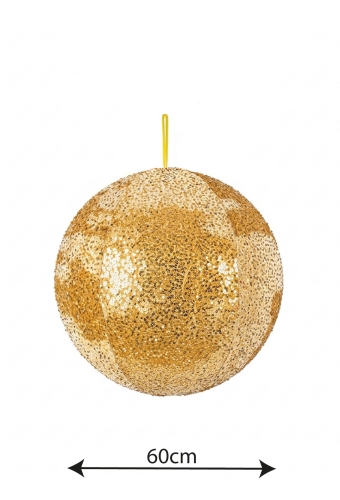 Decoratie Kerstbal Glamore Goud 60cm Opblaasbaar & Dubbelwandig 1stuks