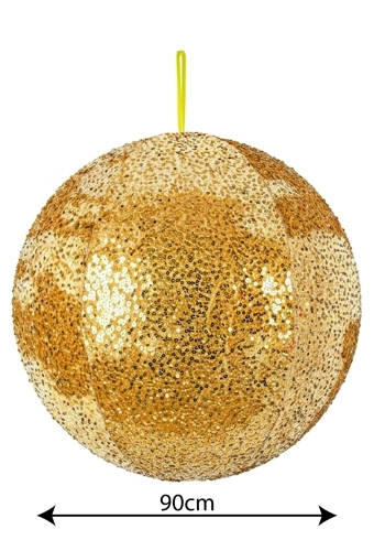 Decoratie Kerstbal Glamore Goud 90cm Opblaasbaar & Dubbelwandig 1stuks