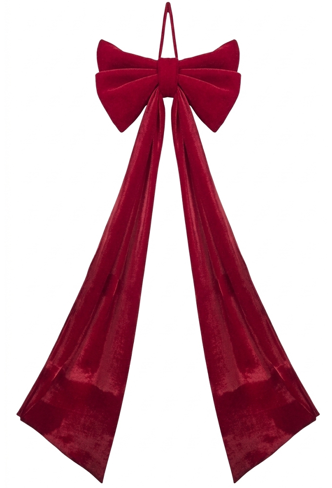 Strik Lindos & Lint Velvet Rood Met 2 Lussen En Lange Linten 85x270cm 1 stuks