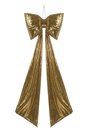 Strik Lindos Metallic Goud Met 2 lussen Met Lange Linten 62x200cm 1 stuks