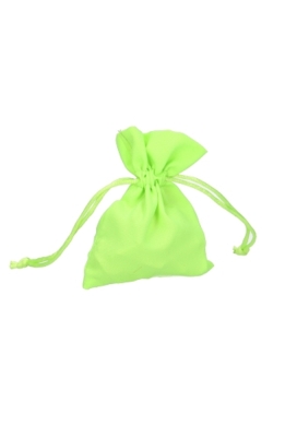 Textiel Kadozakjes Saccetto Neon Groen Met Koord 9x12cm 10stuks
