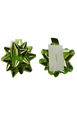 Mini Bows Strik Rond 50mm Metallic Lime Groen Met Plakker 100stuks