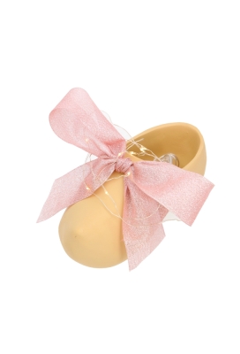 Kerst Geschenk Klompen XL Naturel 19x8.5x10cm 2stuks
