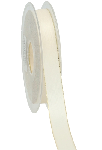 Kadolint Satijn Dubbel Creme & Goud 15mm x 20 meter