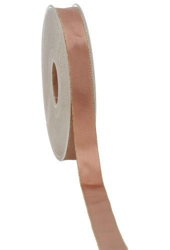 Kadolint Satijn Dubbel Licht Bruin & Goud 15mm x 20 meter
