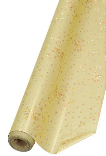 Kerstfolie Dubbelzijdig Stardust Champagne Goud 70 cm × 50meter