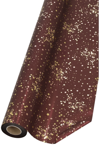 Kerstfolie Dubbelzijdig Stardust Bruin Goud 70 cm × 50meter