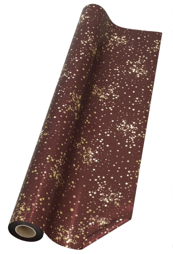 Kerstfolie Dubbelzijdig Stardust Bruin Goud 70 cm × 50meter