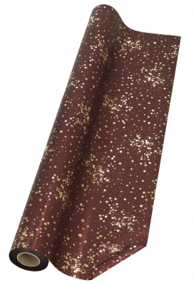 Kerstfolie Dubbelzijdig Stardust Bruin Goud 70 cm × 50meter
