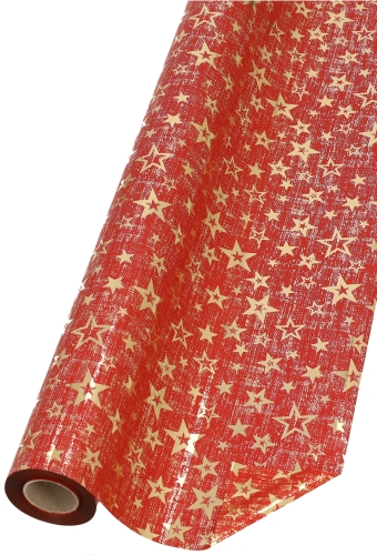 Kerstfolie Dubbelzijdig Starlux Rood Goud 70 cm × 50meter