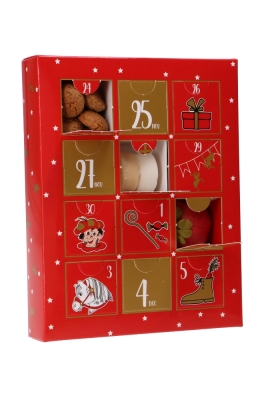Adventskalender Doosje Sinterklaas 12 vakjes 16x12x3cm 1stuks