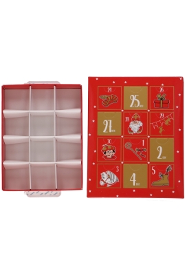 Adventskalender Doosje Sinterklaas 12 vakjes 16x12x3cm 1stuks