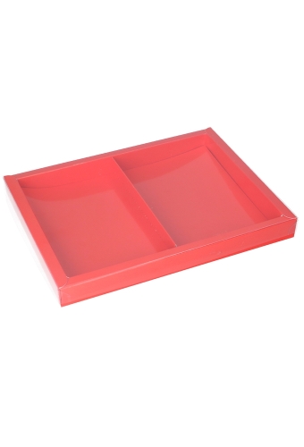 Chocoladeletterdozen Duo Rood Venster & Inlay 17.5x24x2.4cm 25stuks