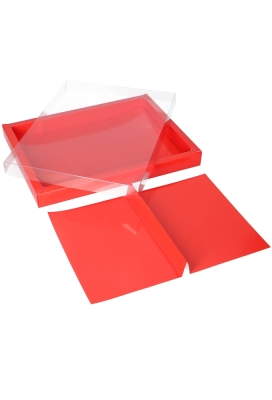 Chocoladeletterdozen Duo Rood Venster & Inlay 17.5x24x2.4cm 25stuks