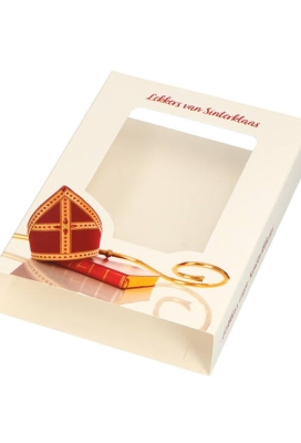 Chocoladeletterdozen Lekkers van Sinterklaas Goud GK7 17.5x12x3.3cm 100stuks