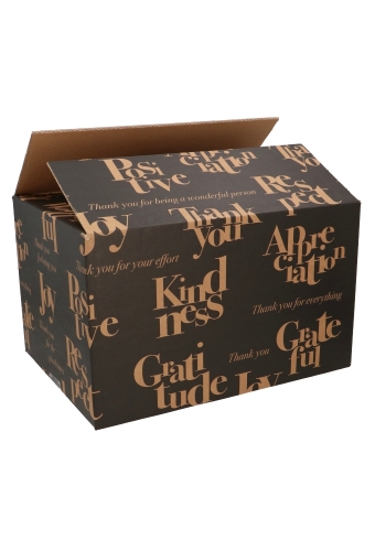 Kadodozen Thanks For Everything Zwart 39x29x20cm 15stuks