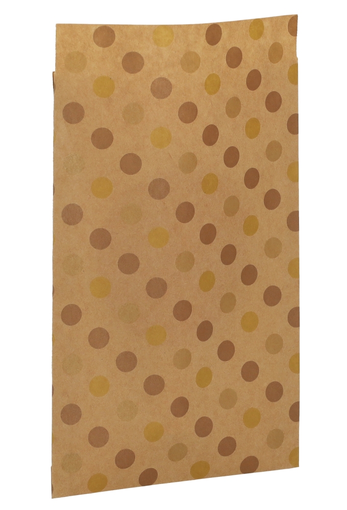 Kadozakjes Kraft Gold & Brown Dots 17x25cm 200stuks
