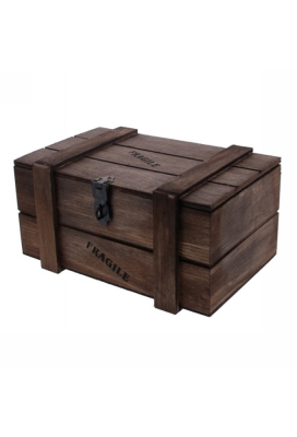 Geschenkverpakking Houten Kistje Fragile Bruin 21x13x11cm 8st
