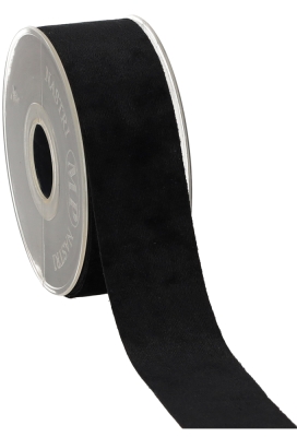 Cadeaulint Chenille Luxe Velvet Zwart 40mm x 10meter