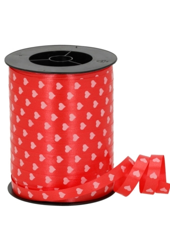 Krullint Hartjes Roze & Rood 10mm x 250 meter