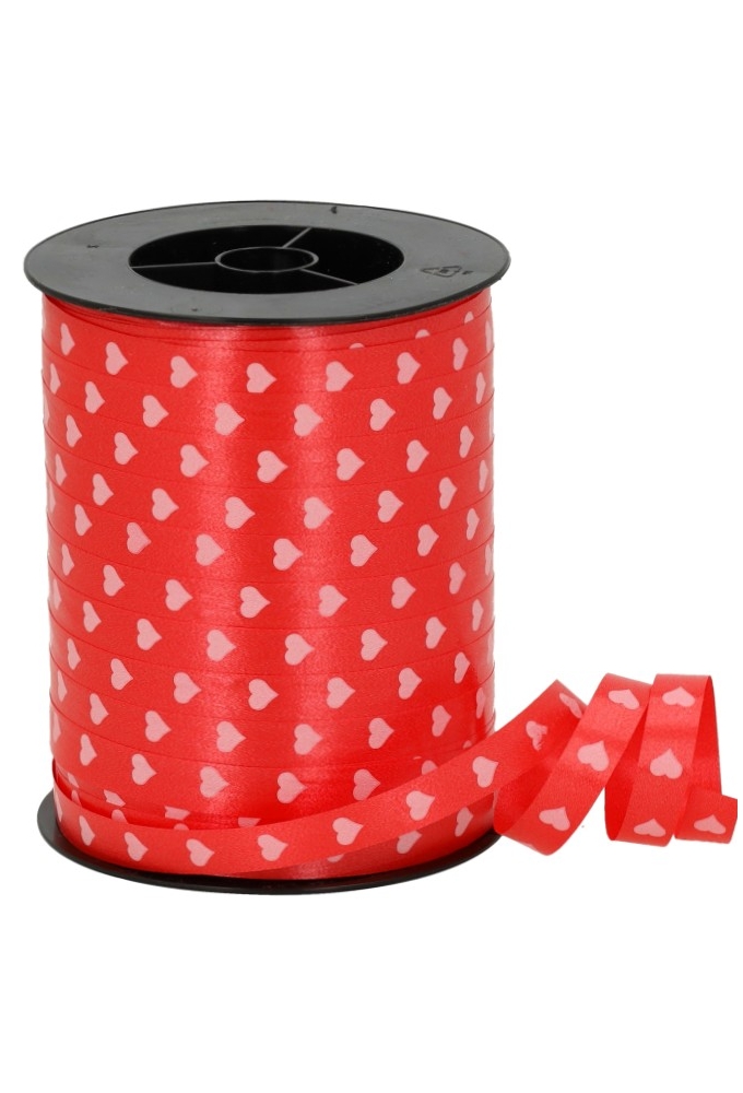 Krullint Hartjes Roze & Rood 10mm x 250 meter