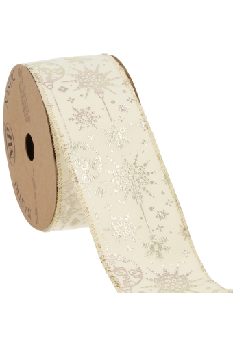 Luxe Kadolint & IJzerdraad Star Goud & Creme 63mm x 10meter
