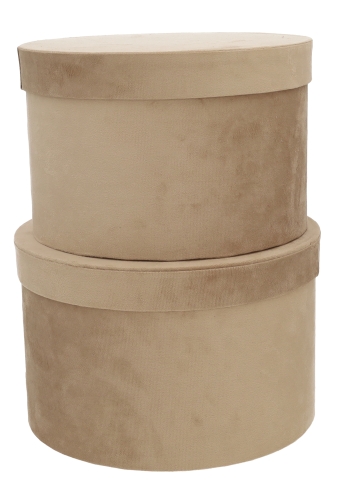 LUXE KANT & KLARE Flowerbox Latemar Suede Beige Rond Set van 2 stuks