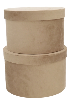 LUXE KANT & KLARE Flowerbox Latemar Suede Beige Rond Set van 2 stuks
