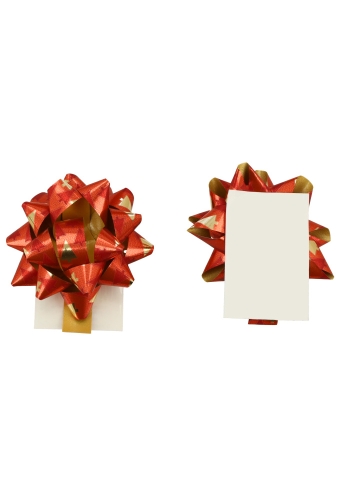 Kerst Mini Bows Strik Rond 50mm Rood Tree Goud Metallic & Plakker 50stuks