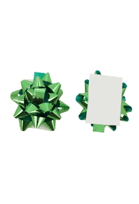 Mini Bows Strik Rond 50mm Metallic Groen Met Plakker 100stuks
