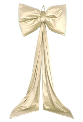 Strik Belloria Groot Velvet Creme Met 2 lussen En Lange Linten 65x150cm 1 stuks